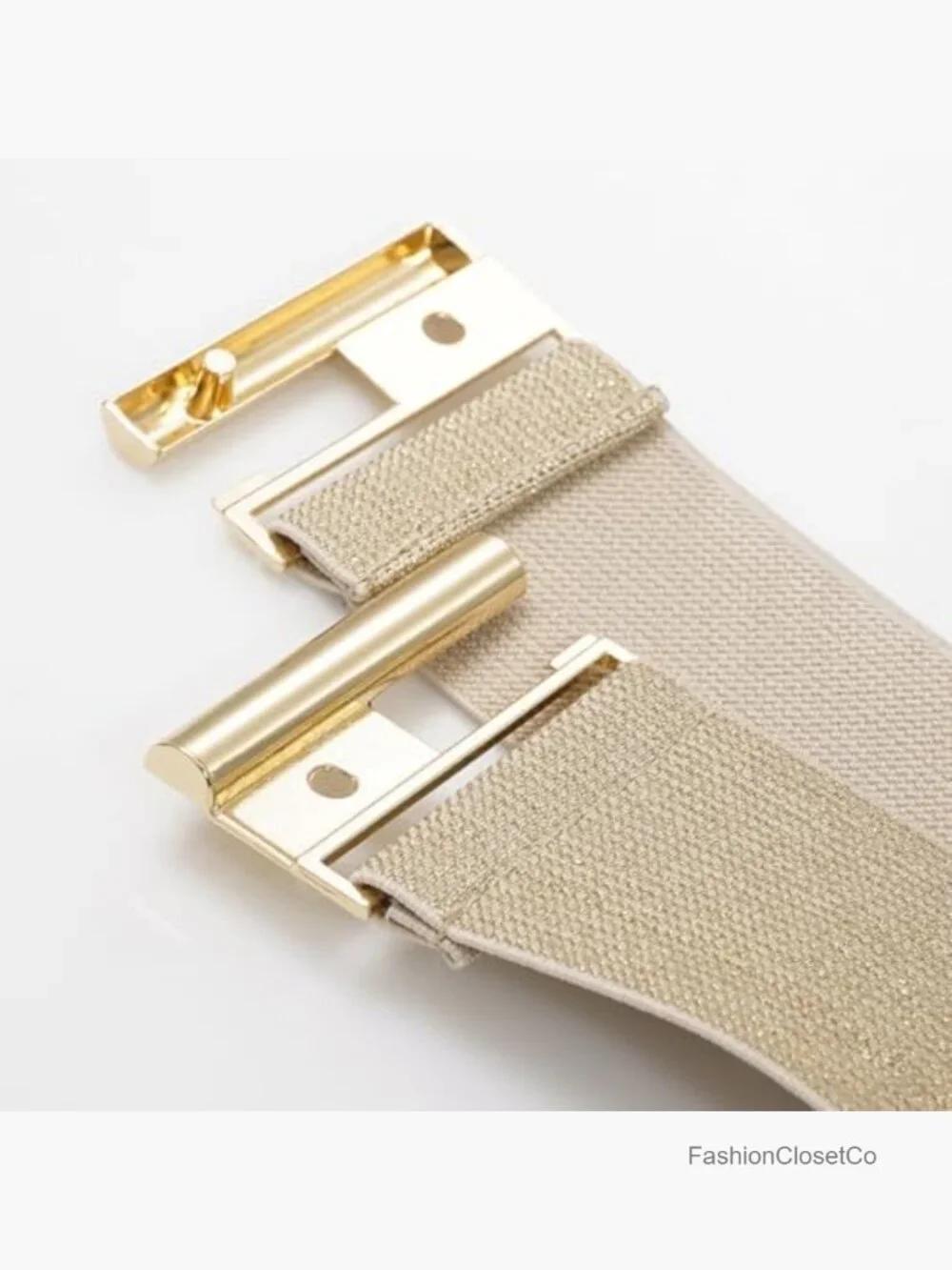 Wide Stretchy Waist Belt with Alloy Buckle for Dresses